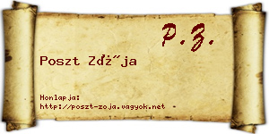 Poszt Zója névjegykártya